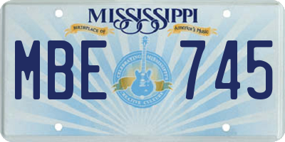 MS license plate MBE745