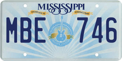 MS license plate MBE746