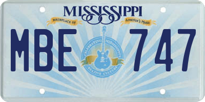 MS license plate MBE747