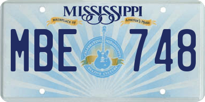MS license plate MBE748