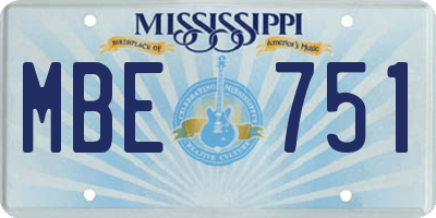 MS license plate MBE751