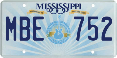 MS license plate MBE752