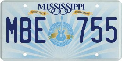 MS license plate MBE755