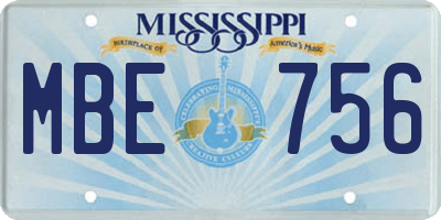MS license plate MBE756