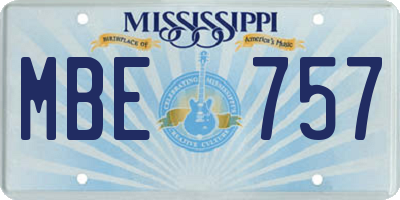 MS license plate MBE757