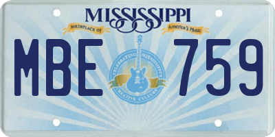 MS license plate MBE759
