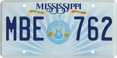 MS license plate MBE762