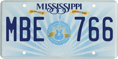 MS license plate MBE766