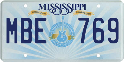 MS license plate MBE769