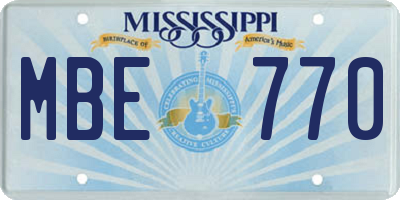 MS license plate MBE770