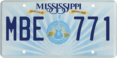 MS license plate MBE771