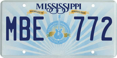MS license plate MBE772