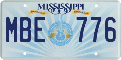MS license plate MBE776