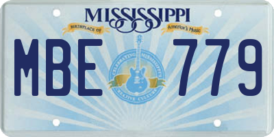 MS license plate MBE779