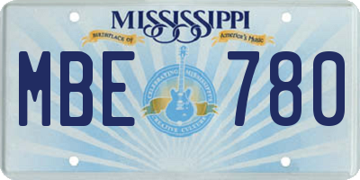 MS license plate MBE780