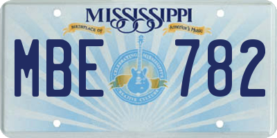 MS license plate MBE782