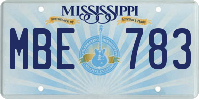 MS license plate MBE783
