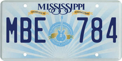 MS license plate MBE784