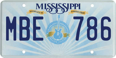MS license plate MBE786