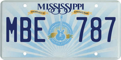 MS license plate MBE787