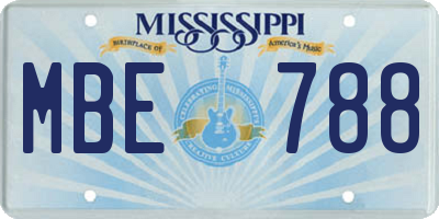 MS license plate MBE788