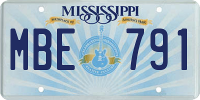 MS license plate MBE791