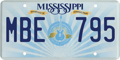 MS license plate MBE795
