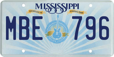 MS license plate MBE796