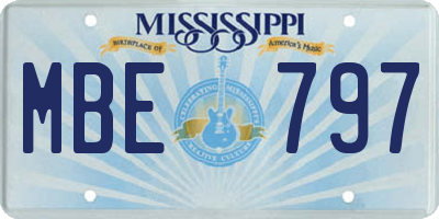 MS license plate MBE797