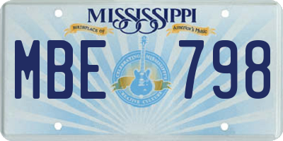 MS license plate MBE798