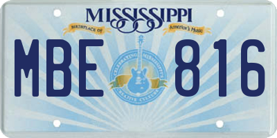 MS license plate MBE816