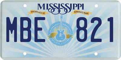 MS license plate MBE821