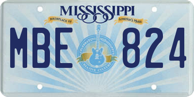 MS license plate MBE824