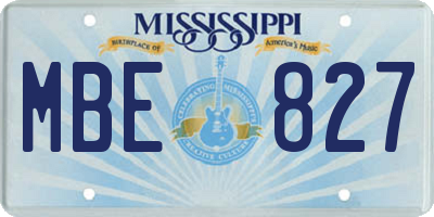 MS license plate MBE827