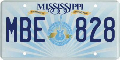 MS license plate MBE828