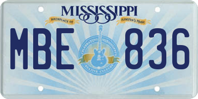 MS license plate MBE836