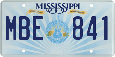 MS license plate MBE841