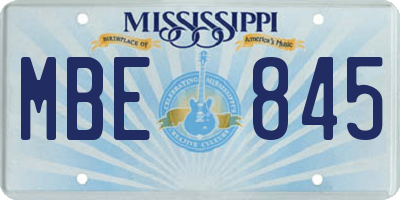 MS license plate MBE845