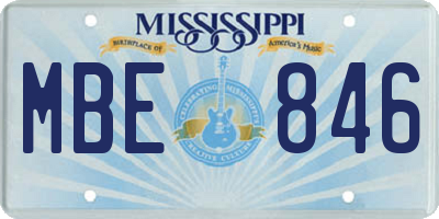 MS license plate MBE846