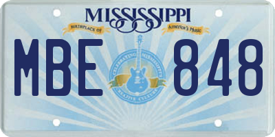 MS license plate MBE848
