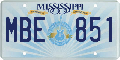 MS license plate MBE851