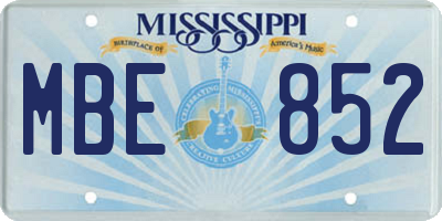 MS license plate MBE852