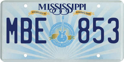 MS license plate MBE853