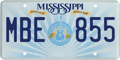 MS license plate MBE855