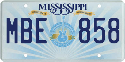 MS license plate MBE858
