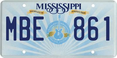 MS license plate MBE861