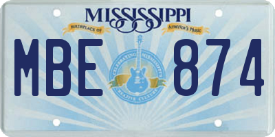MS license plate MBE874