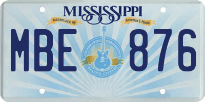 MS license plate MBE876