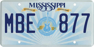 MS license plate MBE877
