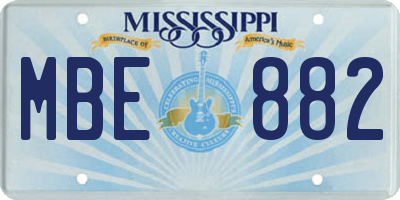 MS license plate MBE882